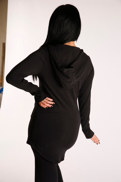 Green Apple Active New Cleo Tunic Hoodie - Black New Cleo Tunic Hoodie - Black